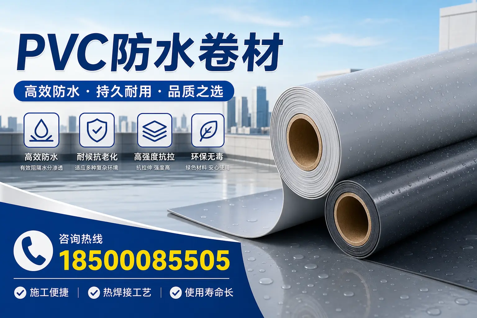 PVC防水卷材施工过程详解,确保在大理顺利完成项目